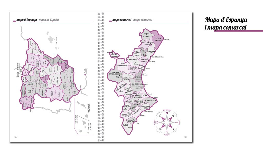 Mapa d’Espanya i mapa comarcal